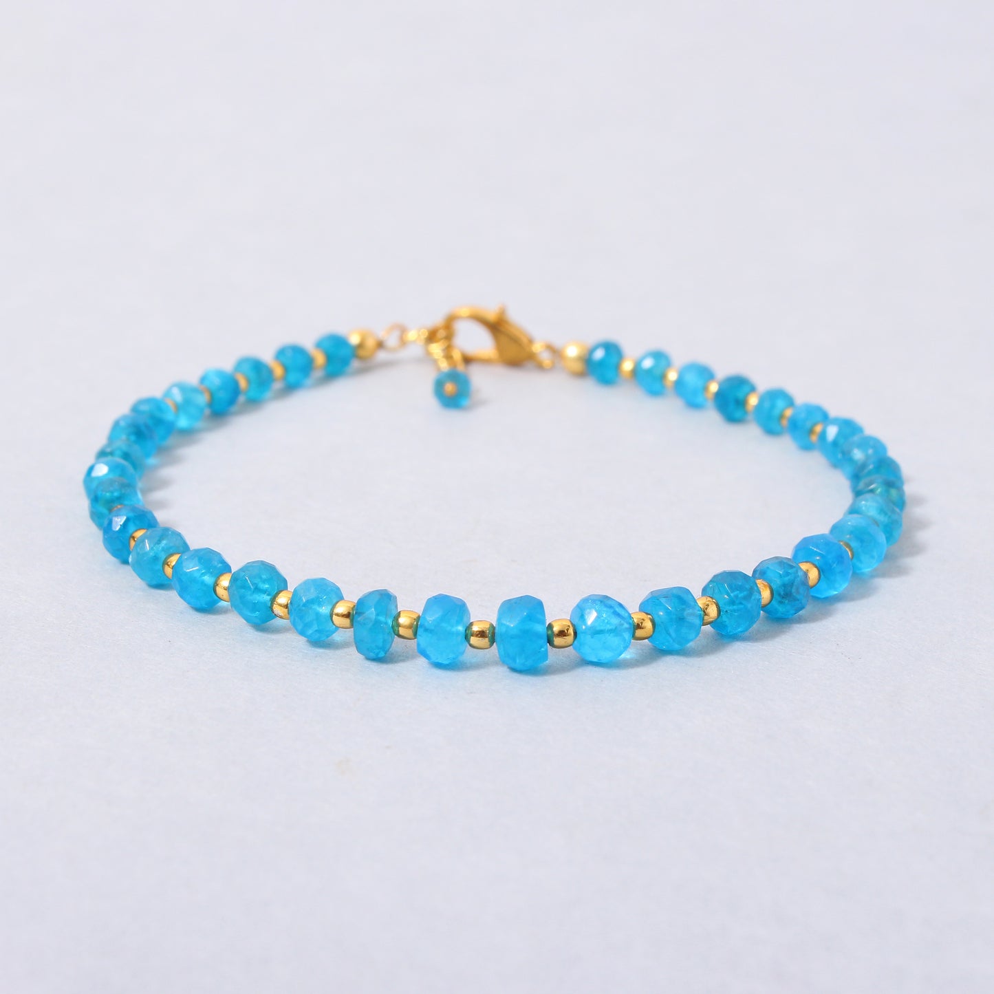 Neon Apatite Motivation Boost Golden Ball Bracelet Women's Jewelry