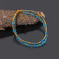 Blue Apatite and Golden Ball Double Layer Golden Chain Bracelet Lobster Clasp