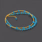 Blue Apatite and Golden Ball Double Layer Golden Chain Bracelet Lobster Clasp