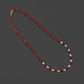 Ethiopian-ruby beaded 925 silver clasp necklace