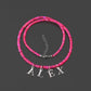 Pink Ethiopian Opal Personalized ALEX Necklace with SIlver Alphabet Charm