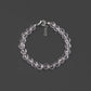 natural white quartz round beaded bracelet with 925 sterling silver