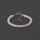 Rose Quartz Beaded Triple Layer Bracelet Silver Lock