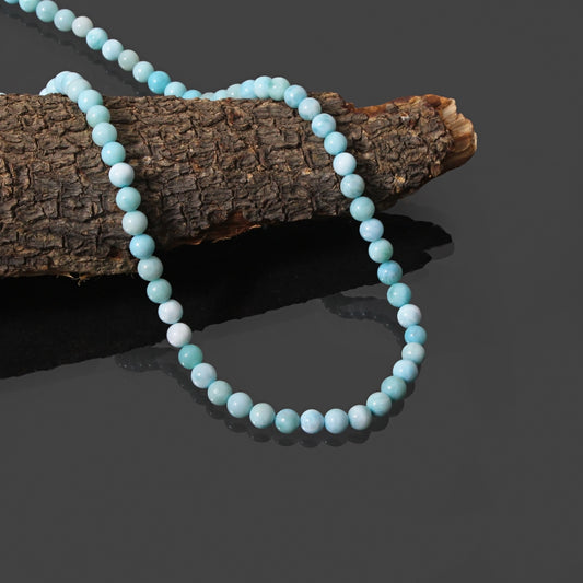 Larimar round  Beaded Necklace , beautyfull necklace for Her best Gift For anniversary