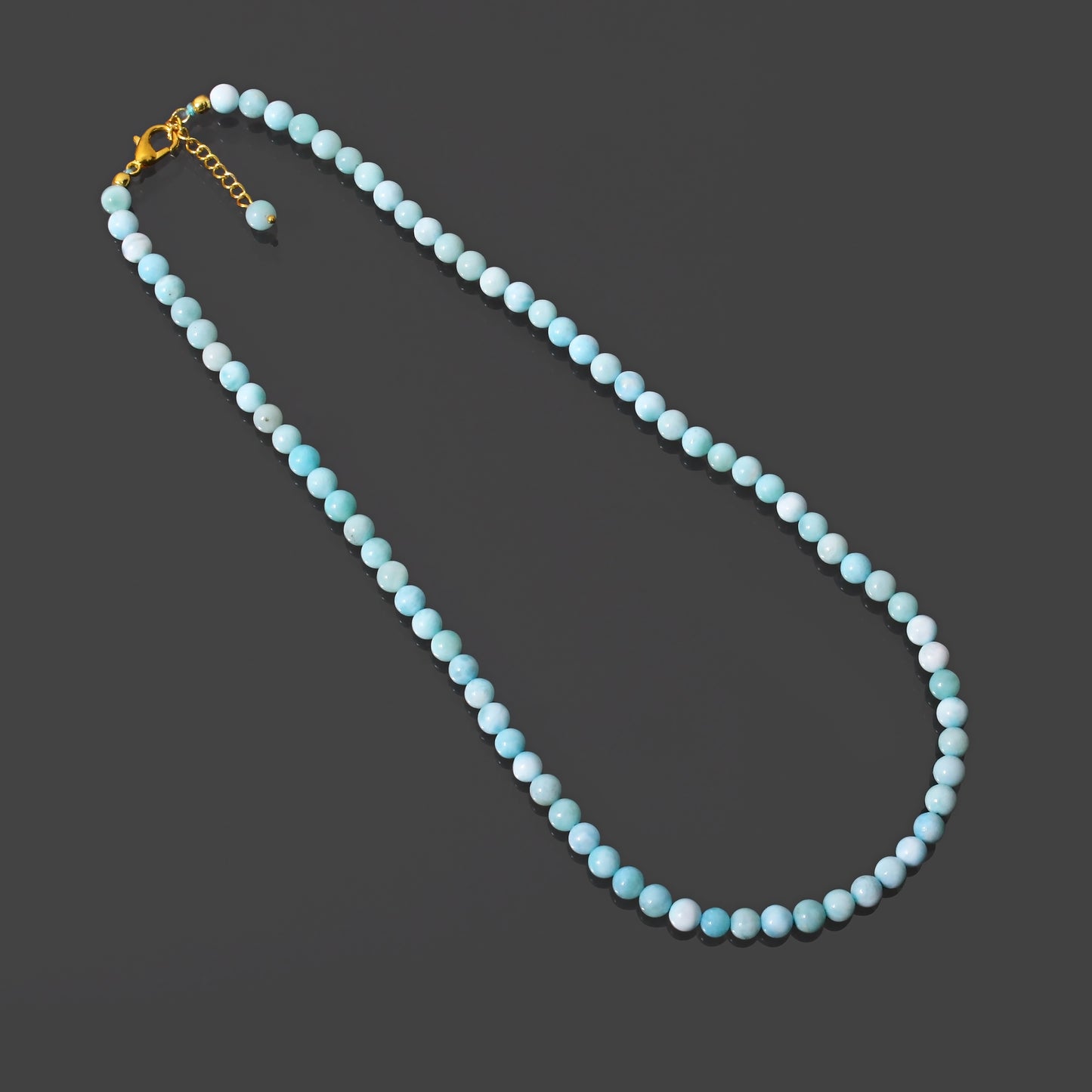Larimar round  Beaded Necklace , beautyfull necklace for Her best Gift For anniversary