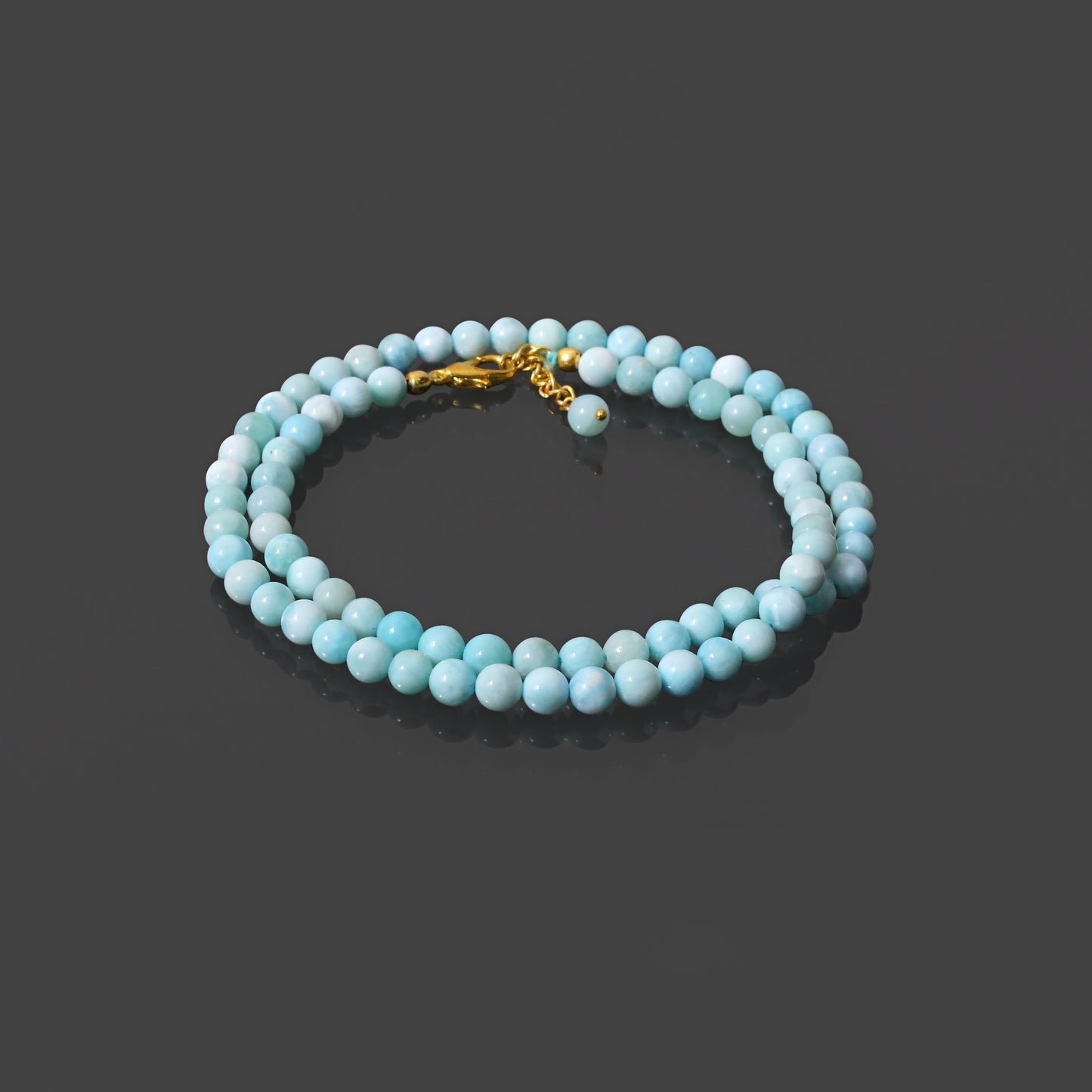 Larimar round  Beaded Necklace , beautyfull necklace for Her best Gift For anniversary