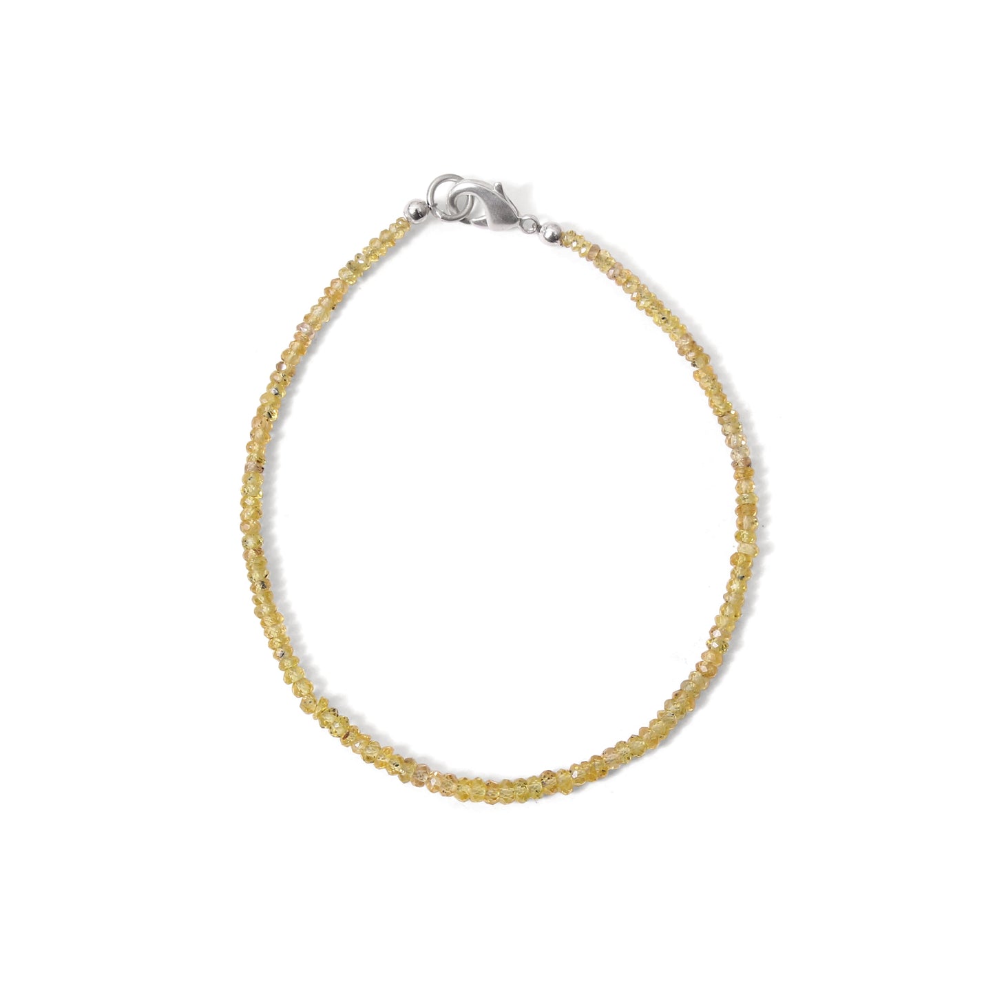 Natural Yellow Sapphire (Pukhraj) Faceted Bead Bracelet | Handmade Jupiter Healing Gemstone Jewelry