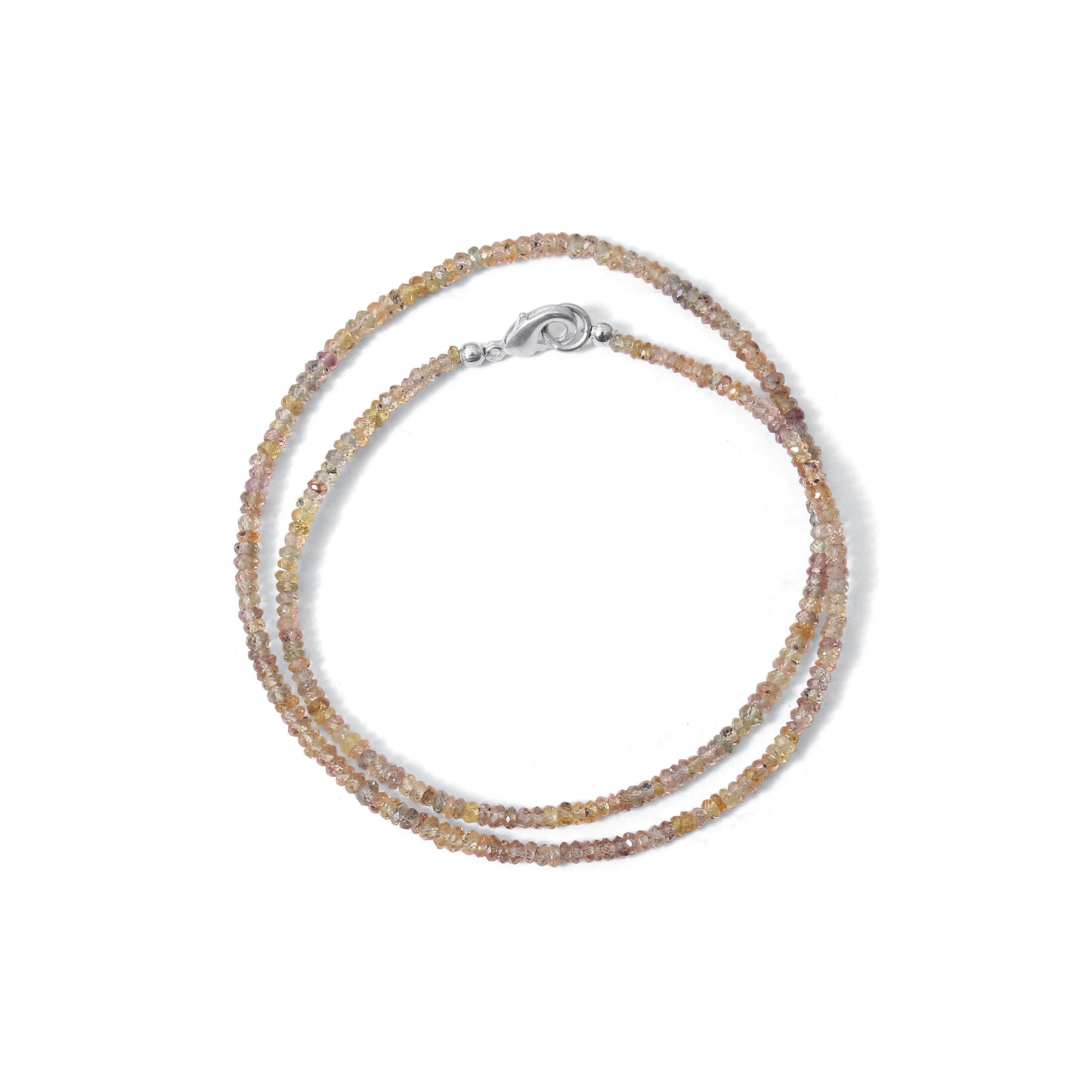 Natural Multi Color Sapphire Faceted Bead Necklace | Handmade Healing Gemstone Jewelry