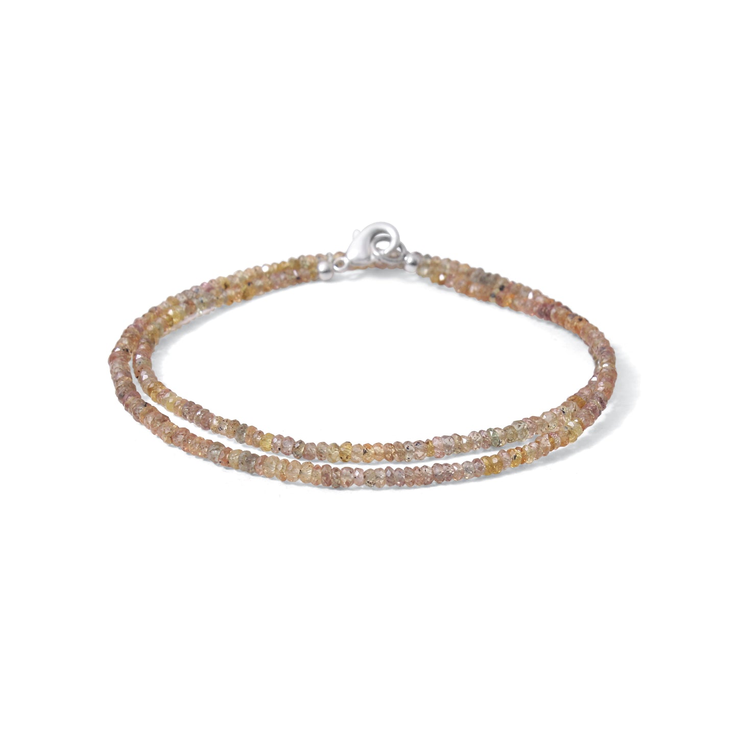 Natural Multi Color Sapphire Faceted Bead Necklace | Handmade Healing Gemstone Jewelry