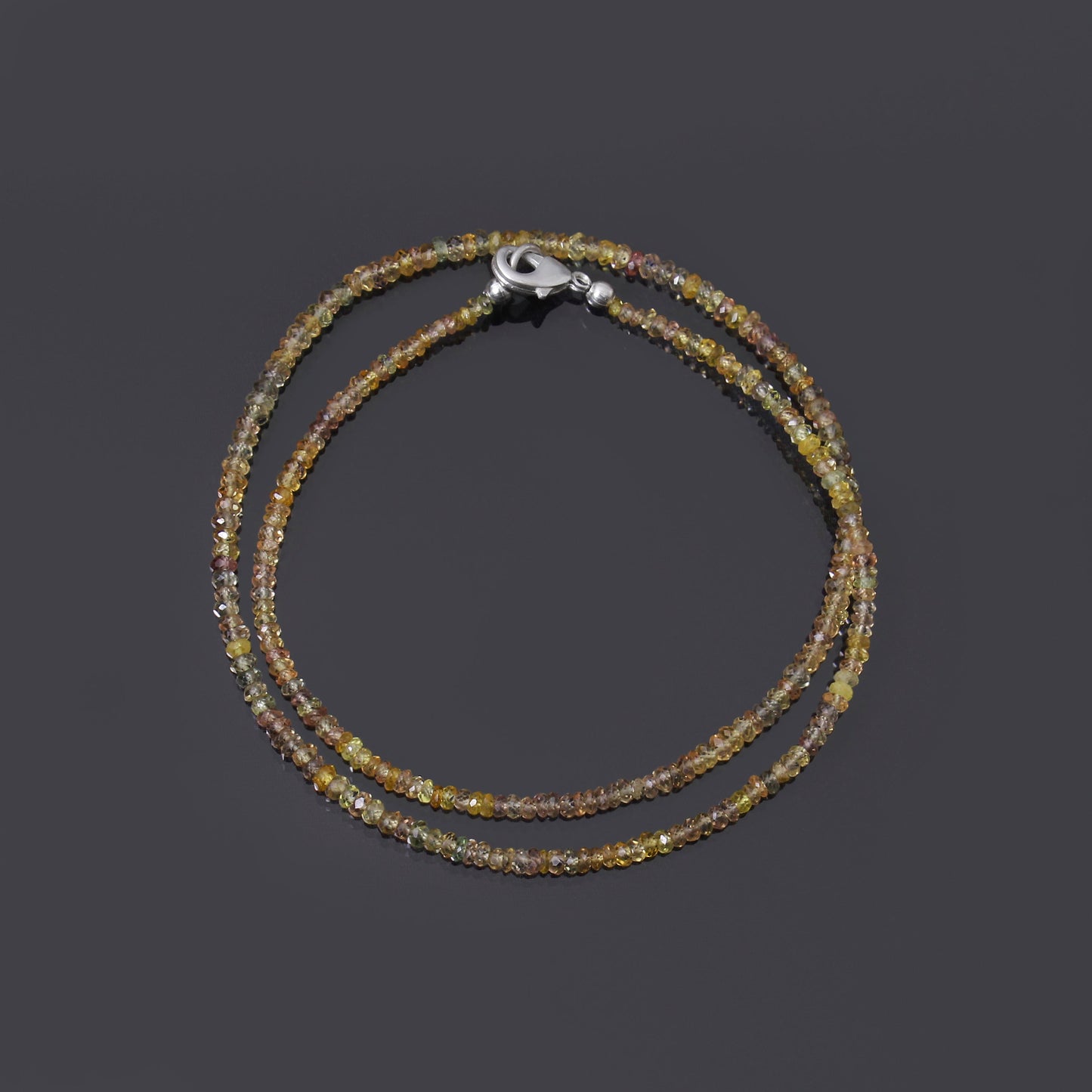Natural Multi Color Sapphire Faceted Bead Necklace | Handmade Healing Gemstone Jewelry