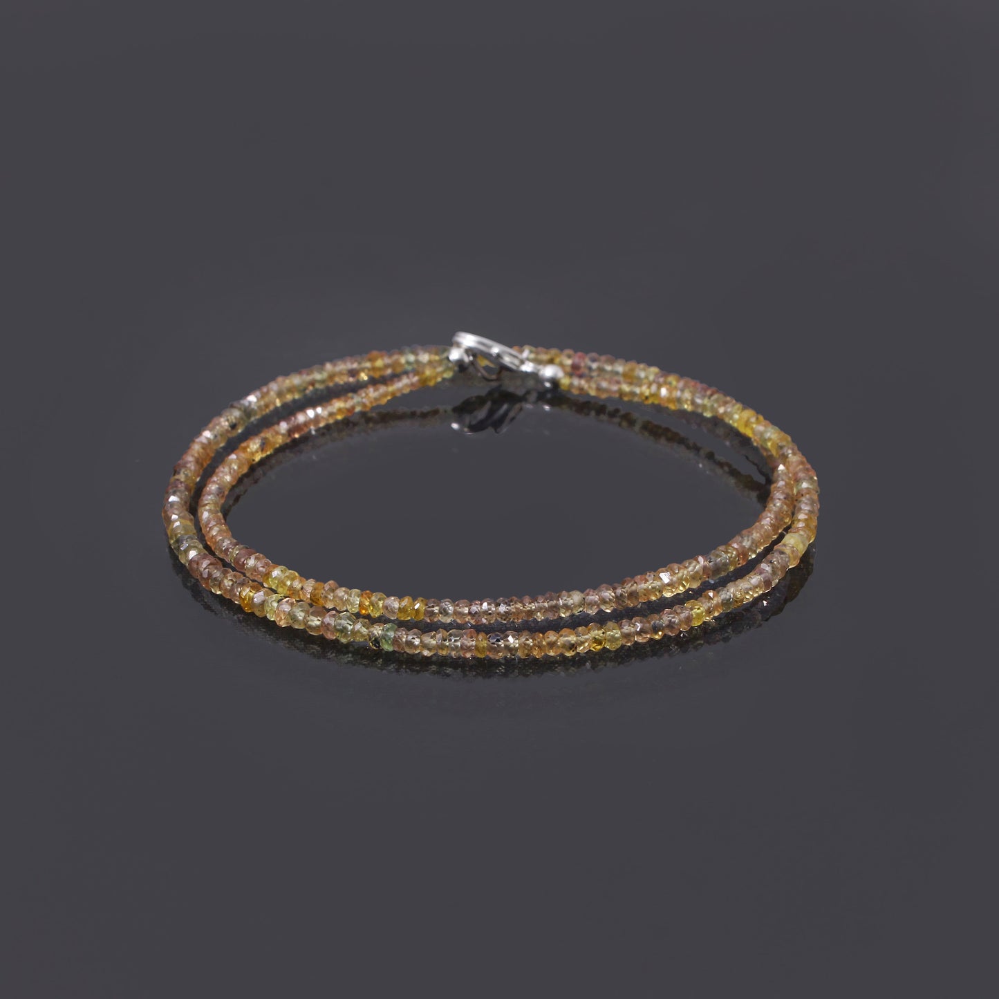 Natural Multi Color Sapphire Faceted Bead Necklace | Handmade Healing Gemstone Jewelry