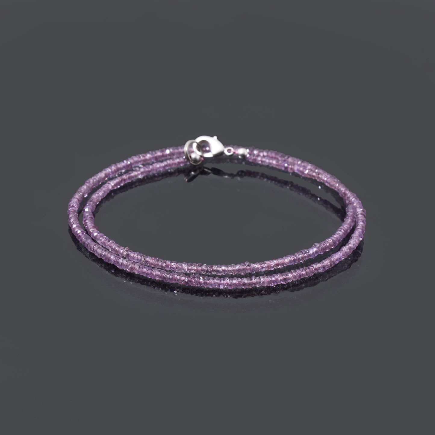 High Quality Natural Purple Sapphire Faceted Bead Bracelet | Genuine Sapphire Gemstone Minimalist Jewelry