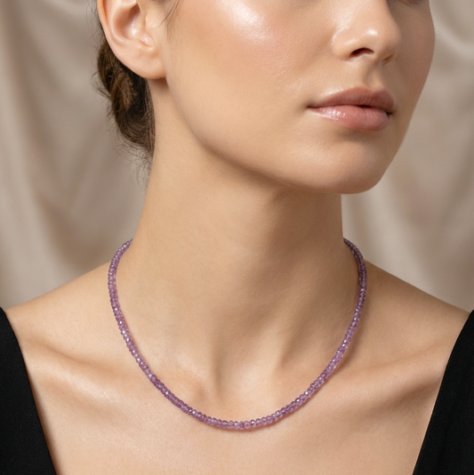 High Quality Natural Purple Sapphire Faceted Bead Bracelet | Genuine Sapphire Gemstone Minimalist Jewelry