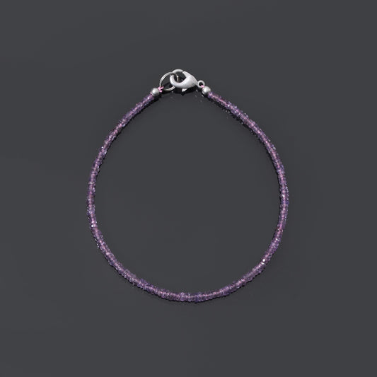 Natural Purple Sapphire Faceted Beaded Necklace – Dainty Handmade Sapphire Gemstone Jewelry | Elegant Feminine Statement Piece