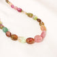 Natural Multi Tourmaline Plain Tumble Gemstone Necklace – Multicolor Tourmaline Beaded Statement Jewelry
