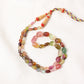 Natural Multi Tourmaline Plain Tumble Gemstone Necklace – Multicolor Tourmaline Beaded Statement Jewelry