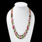 Natural Multi Tourmaline 2-Layer Gemstone Necklace – Plain Tumble Beads (6x8mm–11x15mm) Multi-Color Jewelry