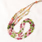 Natural Multi Tourmaline 2-Layer Gemstone Necklace – Plain Tumble Beads (6x8mm–11x15mm) Multi-Color Jewelry