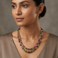 Natural Multi Tourmaline 2-Layer Gemstone Necklace – Plain Tumble Beads (6x8mm–11x15mm) Multi-Color Jewelry