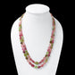 Natural Multi-Color Tourmaline Double Layer Gemstone Necklace – Plain Tumble Beaded Jewelry