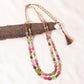 Natural Multi-Color Tourmaline Double Layer Gemstone Necklace – Plain Tumble Beaded Jewelry