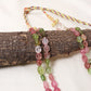 Natural Multi-Color Tourmaline Double Layer Gemstone Necklace – Plain Tumble Beaded Jewelry