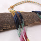 Multi-Precious Gemstone Necklace 5 Layers – Natural Ruby, Emerald, and Sapphire Faceted Rondelle Designer Gemstone Jewelry