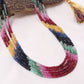 Multi-Precious Gemstone Necklace 5 Layers – Natural Ruby, Emerald, and Sapphire Faceted Rondelle Designer Gemstone Jewelry
