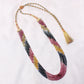 Natural Multi Sapphire 4-Layer Gemstone Necklace – Faceted Rondelle Beads 4–4.25 mm | Luxury Statement Jewelry