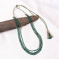 Natural Emerald 3 Layer Gemstone Necklace – Faceted Rondelle Gemstone Beads (3.5–6 mm) | Elegant Handcrafted Green Emerald Jewelry