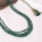 Natural Emerald 3 Layer Gemstone Necklace – Faceted Rondelle Gemstone Beads (3.5–6 mm) | Elegant Handcrafted Green Emerald Jewelry