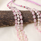 Natural Rose Quartz, Pearl & Pink Quartz 3 Layer Gemstone Necklace – Elegant Multi-Strand Gemstone Jewelry for Women