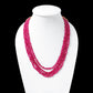 Pink Quartz 4 Layer Gemstone Necklace – Plain Oval Gemstone Beads 5x7 mm Elegant Statement Jewelry