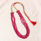 Pink Quartz 4 Layer Gemstone Necklace – Plain Oval Gemstone Beads 5x7 mm Elegant Statement Jewelry