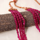 Pink Quartz 4 Layer Gemstone Necklace – Plain Oval Gemstone Beads 5x7 mm Elegant Statement Jewelry