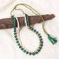 Green Aventurine & Pearl 2-Layer Gemstone Necklace – Plain Oval Muskmelon Beads | Elegant Healing Gemstone Jewelry