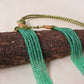 Natural Green Aventurine 5 Layer Gemstone Necklace – Faceted Rondelle Gemstone Beaded Statement Jewelry 3-4 mm