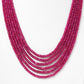 Handcrafted Natural Ruby Necklace – 6 Layer Faceted Rondelle Gemstone Elegant Jewelry for Women
