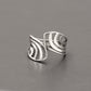 Elegant Bypass Design Sterling Silver Ring – Modern Open Curve Band