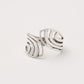 Elegant Bypass Design Sterling Silver Ring – Modern Open Curve Band