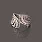 Elegant Bypass Design Sterling Silver Ring – Modern Open Curve Band