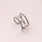 Twisted Cuff Design 925 Sterling Silver Ring – Adjustable Minimalist Statement Band