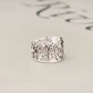 925 Sterling Silver Artistic Hole & Dot Design Ring – Modern Textured Statement Jewelry