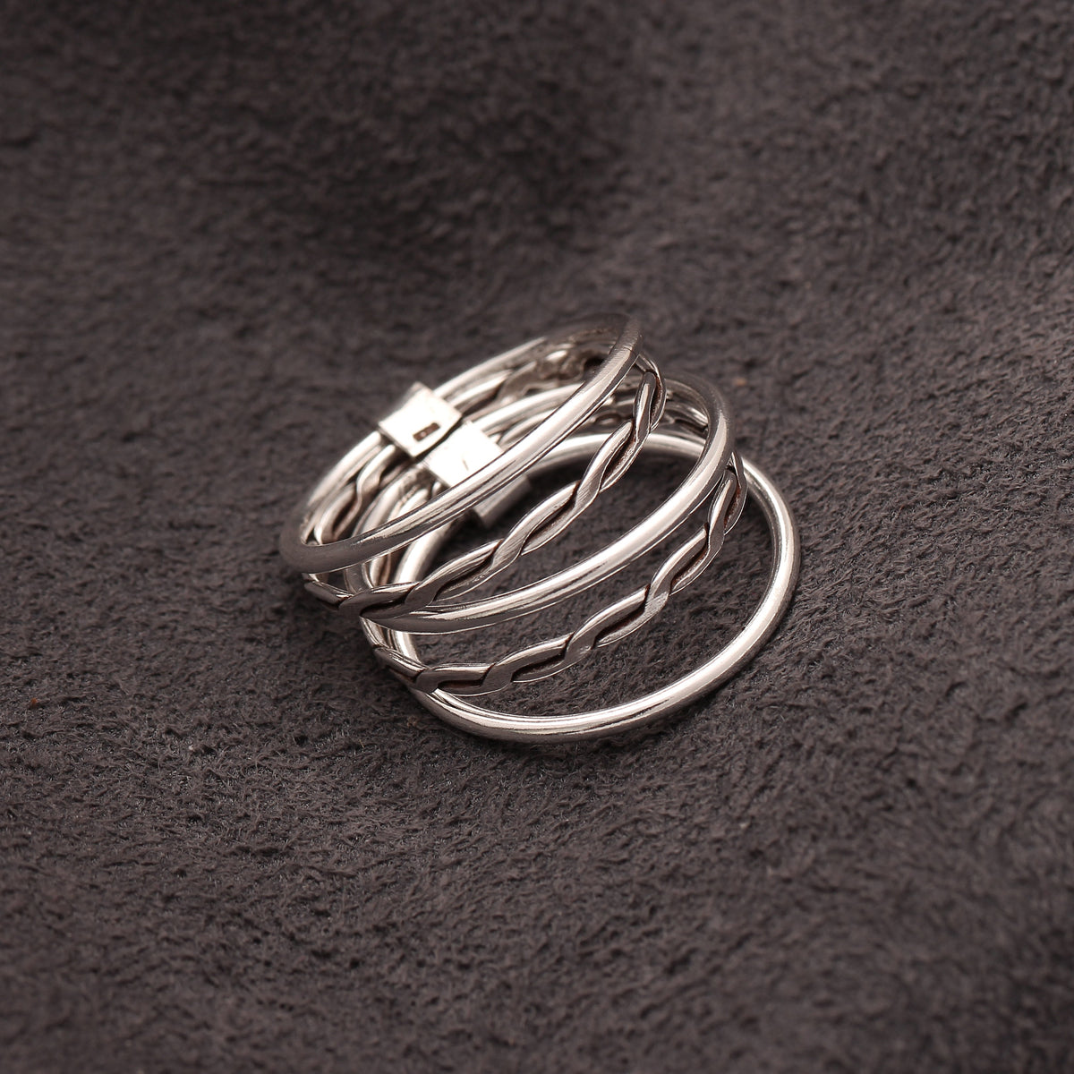 925 Sterling Silver Multi-Layer Ring – Modern Stackable Band for Everyday Elegance