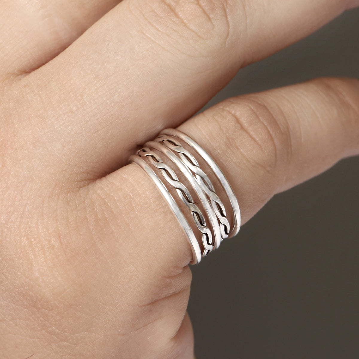 925 Sterling Silver Multi-Layer Ring – Modern Stackable Band for Everyday Elegance