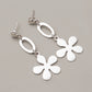 925 Sterling Silver Flower Drop Earrings | Minimalist Floral Dangle Earrings for Women | Handmade Silver Jewelry