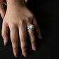 pearl stone studded flower design sterling silver ring