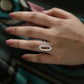 Plain Silver Oval Open Ring