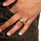 925 Sterling Silver Natural Emerald Men’s Ring – Rectangular Green Emerald Sterling Silver Statement Ring
