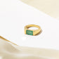 925 Sterling Silver Natural Emerald Men’s Ring – Rectangular Green Emerald Sterling Silver Statement Ring
